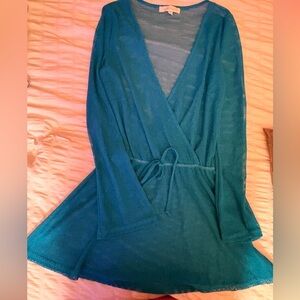Francesca's Collections Blue Mesh Top